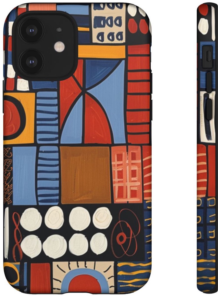 Kleurrijk Geometrisch Patroon – Telefoonhoesje Geschikt voor iPhone 12