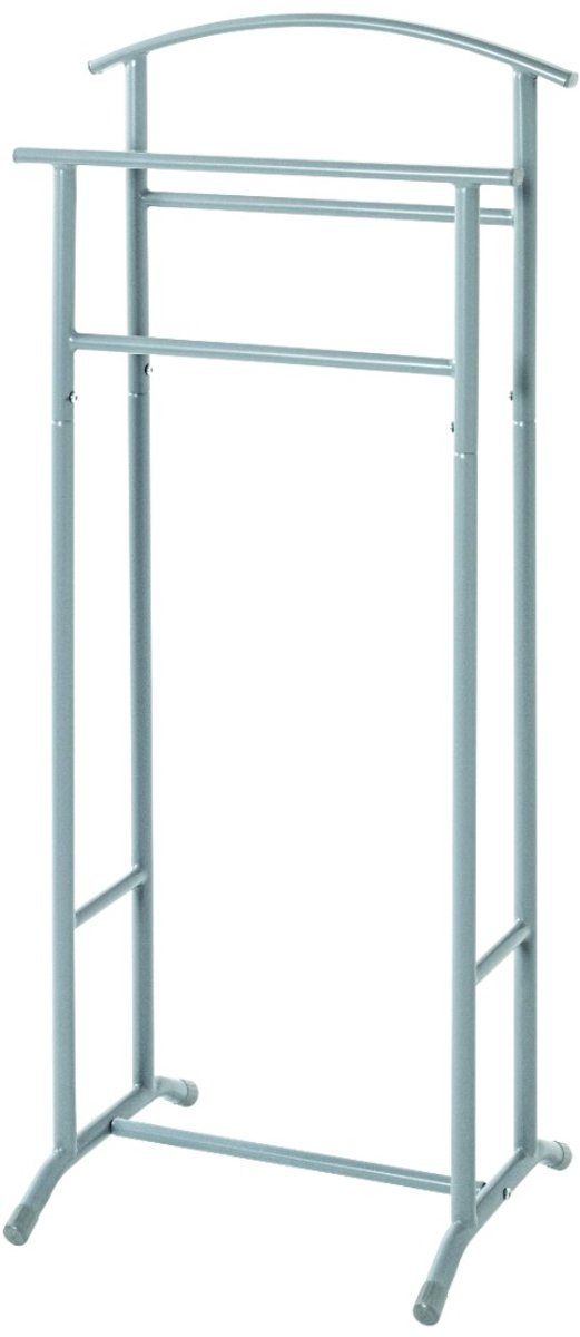 Dressboy – Grijs gepoedercoat staal – Moderne kledingstandaard – 48 cm breed, 107 cm hoog