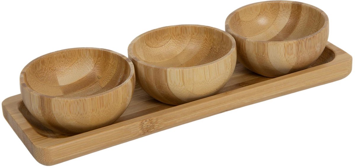Bamboe tapasset 4-delig 21x7x4,4cm FSC