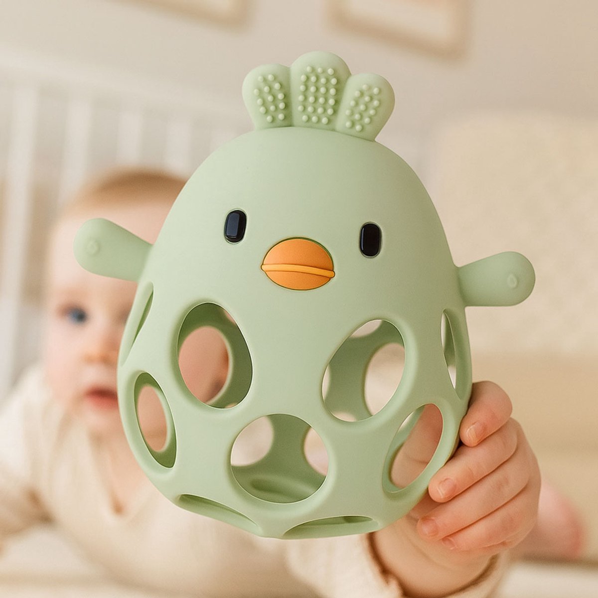 Baby Bijt en tanden speeltje Pastelgroen - Bijtring - Bijtspeelgoed - Bijtketting - Badspeelgoed
