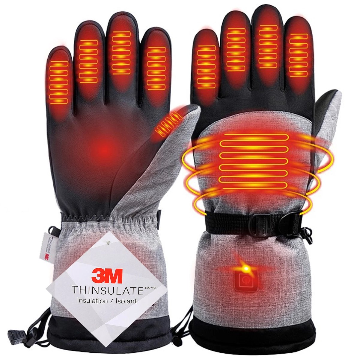 Winterhandschoenen met 3M Katoen Verwarming Elektrische Thermische Handwarmers Waterdichte Handschoenen voor Snowboarden Fietsen en Skiën Ideaal voor Outdoor Activiteiten Zwart