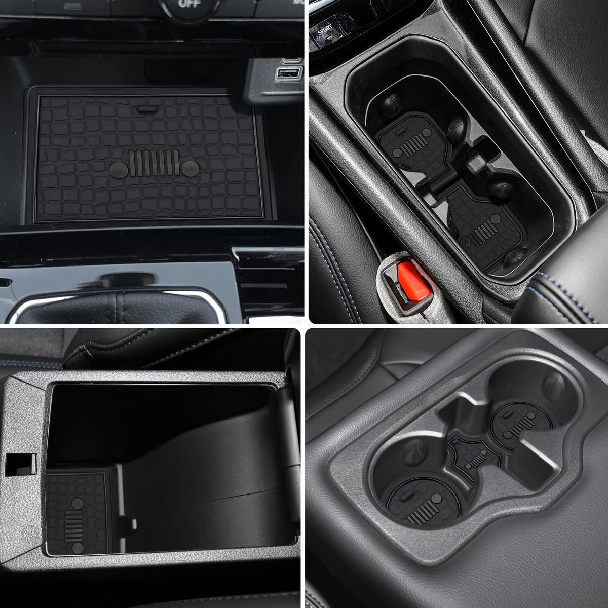 Antislip Interieur Opbergmatten Set - Stofwerend - Voor Jeep Compass 2022 2023 2024 2025 - Zwart, 14-delig