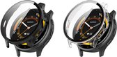 Étui TPU Strap-it (transparent) + étui TPU (Zwart) - Compatible avec Garmin Venu 3S - Protection d'écran - Protection durable et résistante aux chocs - Pack