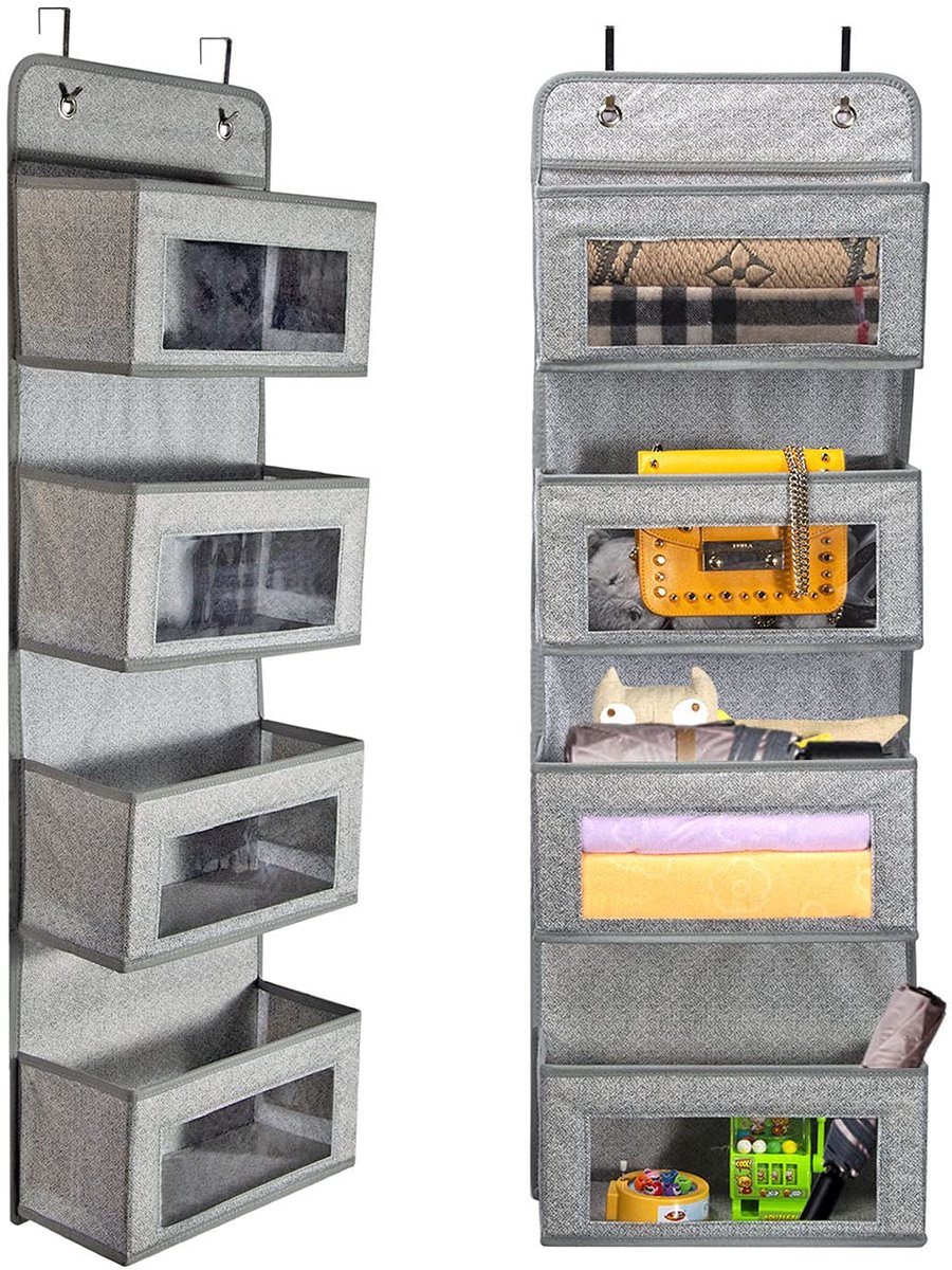 Ibenzoa® Opvouwbare Hangorganizer met 4 Grote Vakjes en Venster voor Eenvoudige Toegang