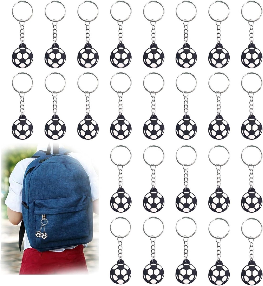 Allecto Plus - Voetbal Keychain Set met Stressballen voor Sportliefhebbers