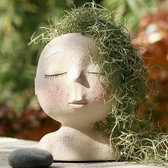 Ibenzoa® Schattige Gezicht Plantenpot met Hars Wijnstokken voor Binnen- en Buitenplanten