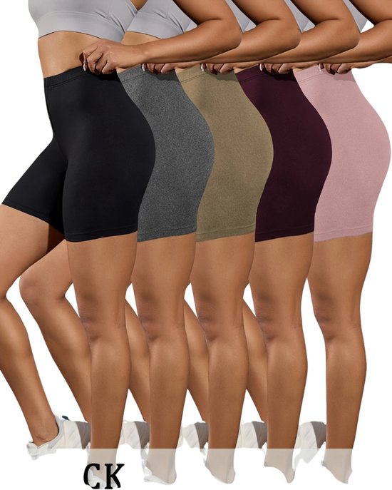 Nivard Biker Shorts Femme - Leggings Courts - Sous-Vêtements Longs - Biker Shorts - Avec Jambes - 5 Pièces - Mixte - Taille XXL