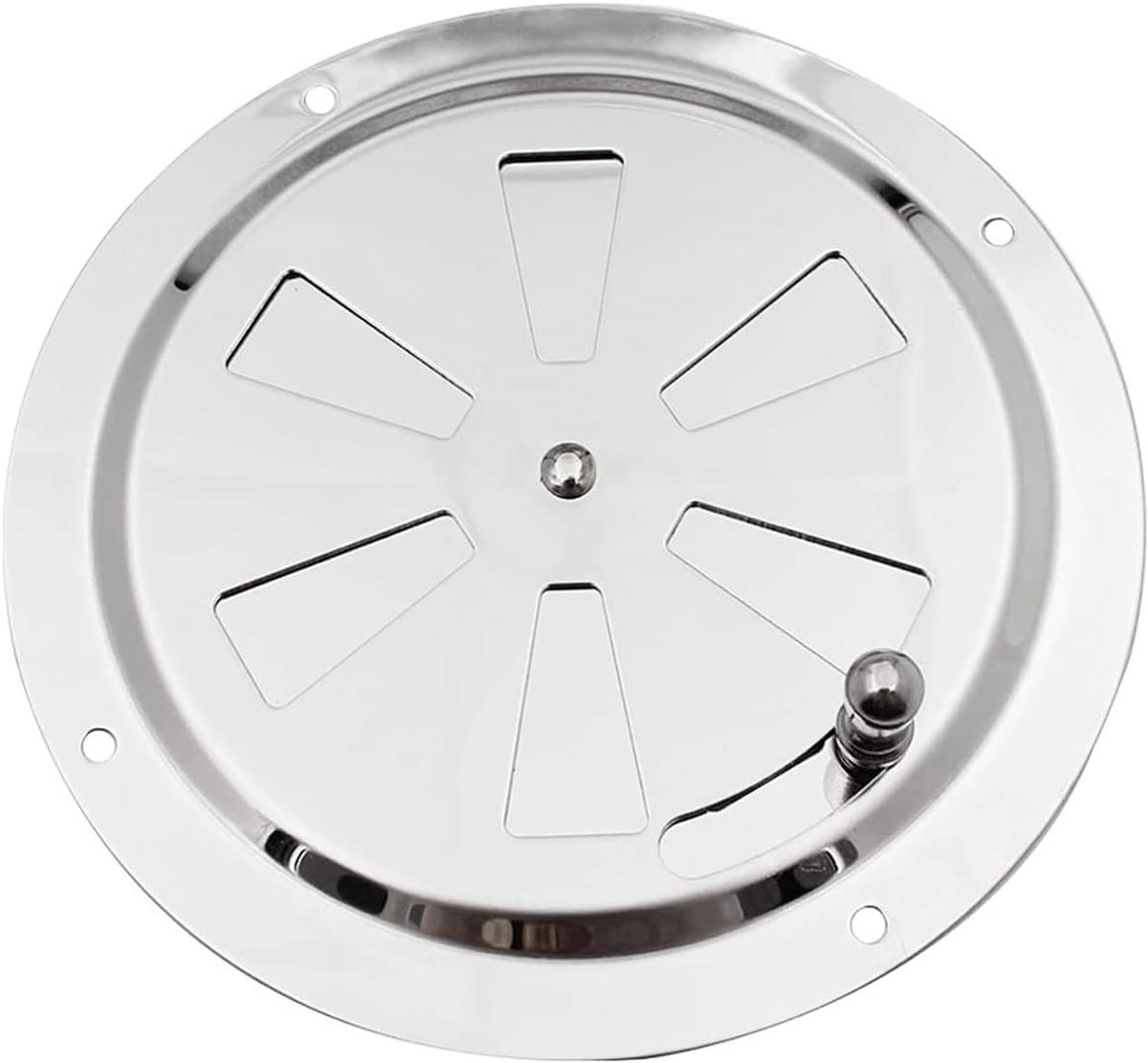 Allecto Plus - Roestvrij stalen ventilatieroozet met ronde kieuwplaat voor rookoven, boot, camper en huis - zilver (Ø125mm) - Ventilatieplaat met kieuwventilator