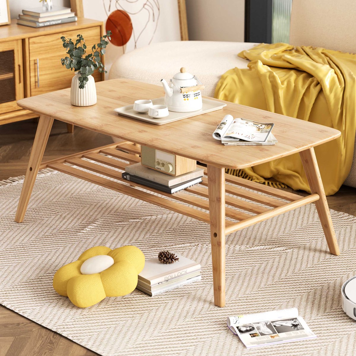 Salontafel Reini - 120x60x50cm - Bamboehout