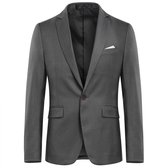 ALLTHEMEN Heren Effen Kleur Enkelknopen Enkelrijig Blazer - Kostuumjas met Achter Midden Split - S