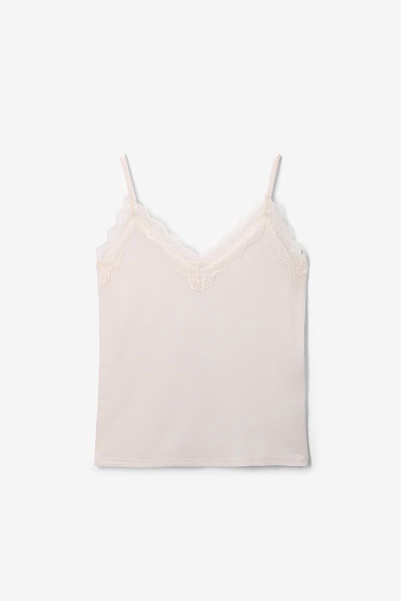 Sissy-Boy - Wit singlet met kant