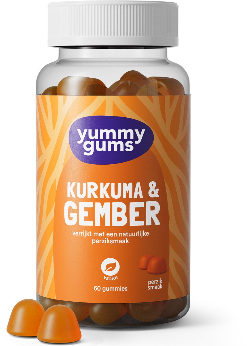 Goedkoopste Yummygums • Kurkuma gember • Kurkuma capsules verwerkt in gummies • 60 gummies