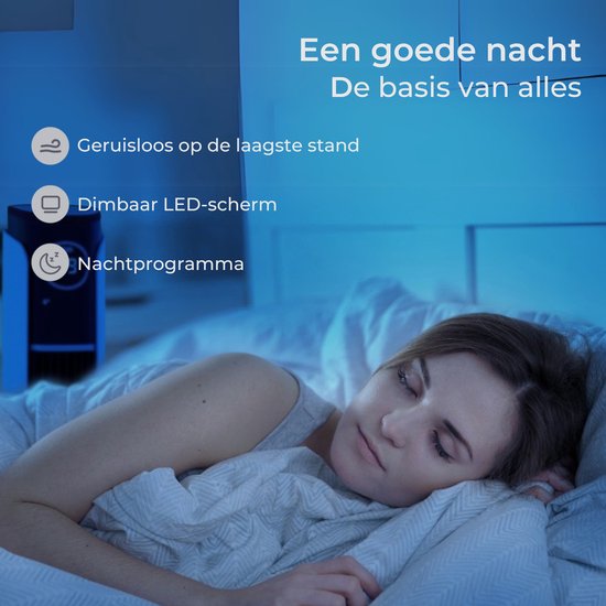 CoolHome CF2204 Design Ventilator - Wit - Torenventilator - Afstandsbediening - Timer - Dimbaar LED-scherm - Kolomventilator met Luchtreiniger - Ventilator Staand