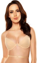 Soutien-gorge push-up femme Vivisence 1040 à armatures, sans bretelles, bonnets avec fermeture sur le devant, beige, 80b