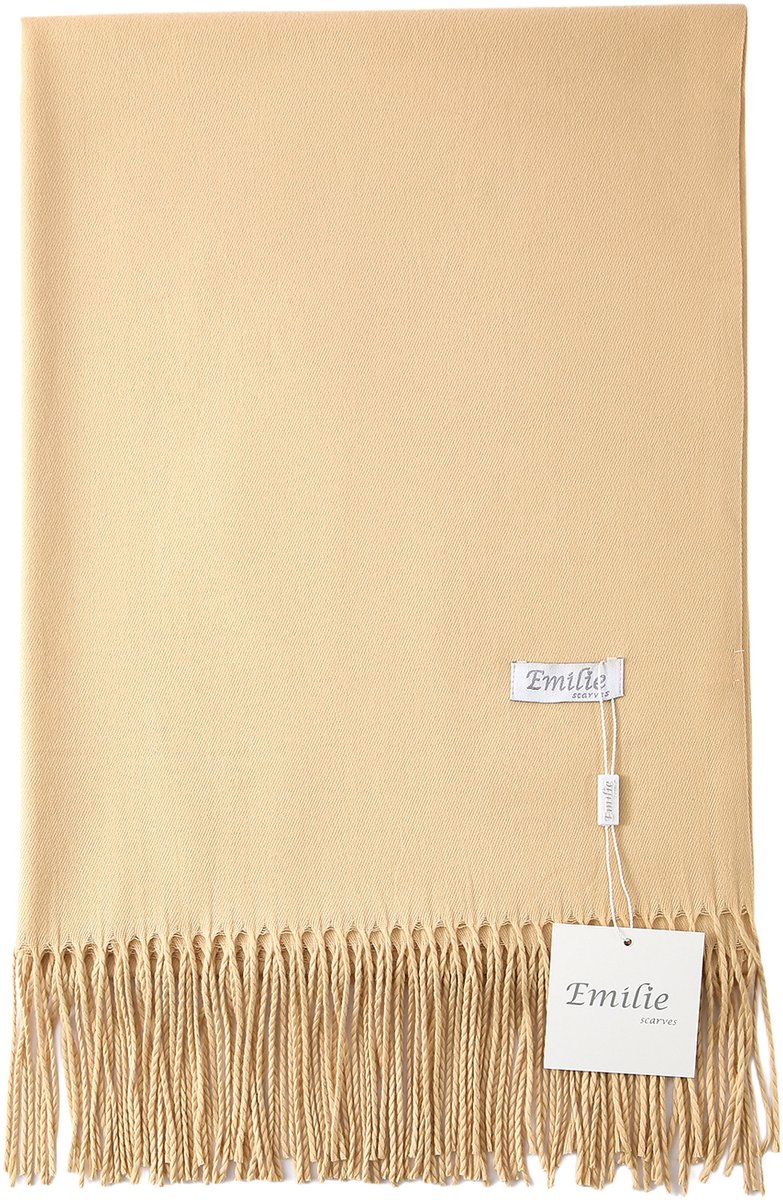 Emilie Collection - sjaal - omslagdoek - pashmina - beige - 200X70CM - 100% Gerecycled polyester