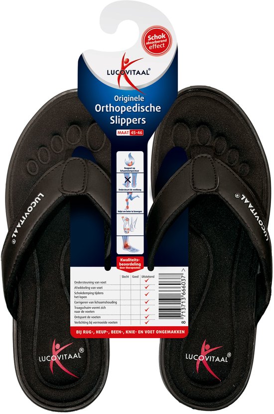 Chausson orthopédique Lucovitaal 45-46 pendentif noir 1 paire