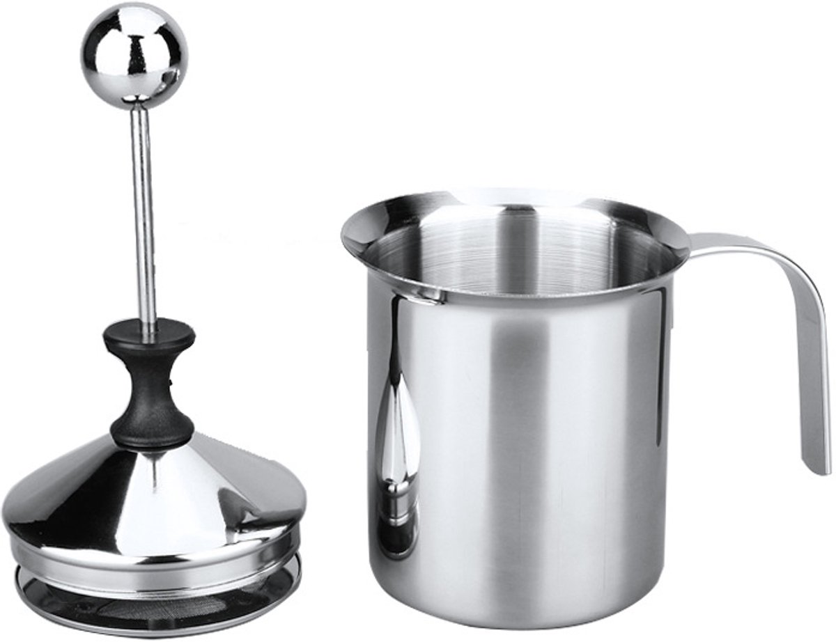 400ml - Melkopschuimer Handmatig - RVS - Melkklopper - Melkkan - Barista - Vaatwasserbestendig