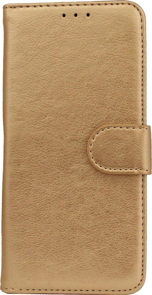 HB Hoesje Geschikt voor Samsung Galaxy A7 2018 - Goud - Luxe Kunstlederen Portemonnee Book Case