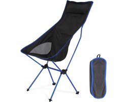 Outdoor Camping Opvouwbare Stoel - Draagbare Campingstoel - Draagvermogen van 150 kg - Met verwijderbare hoofdsteun - Wordt geleverd met opbergtas - Geschikt voor wandelen, vissen en kamperen