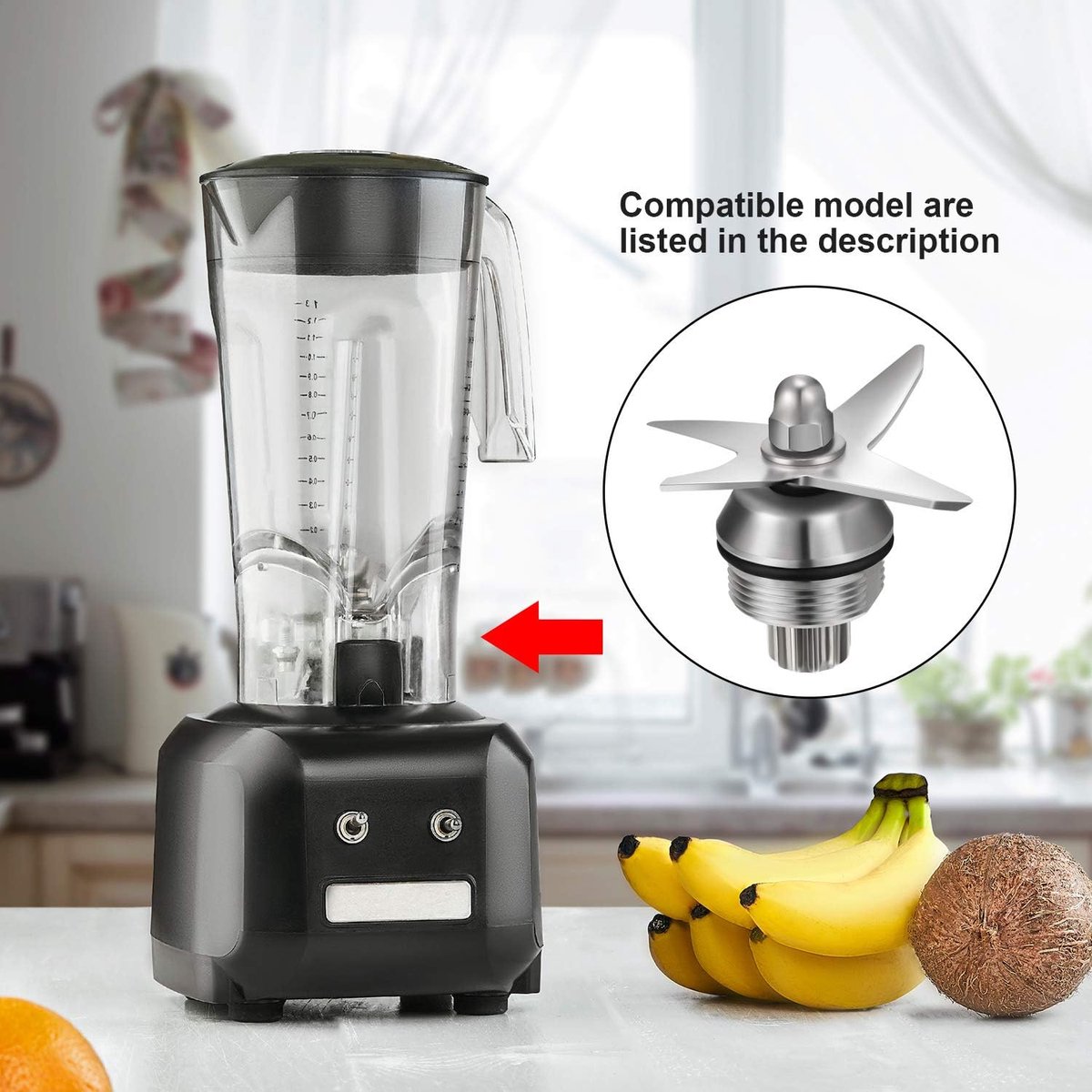 Geschikt voor 3-delige blendermesmontage 6 natte droogijsmesmontage met dopsleutel aandrijfsleutelset Vervangende onderdelen voor Vitamix-blender Compatibel met Vitamix 1151 1152 – foto 2