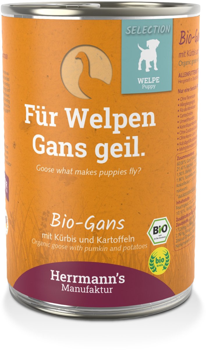 Herrmann’s Herrmann's Bio Puppy Gans met pompoen 400 gr. - per 6 stuks