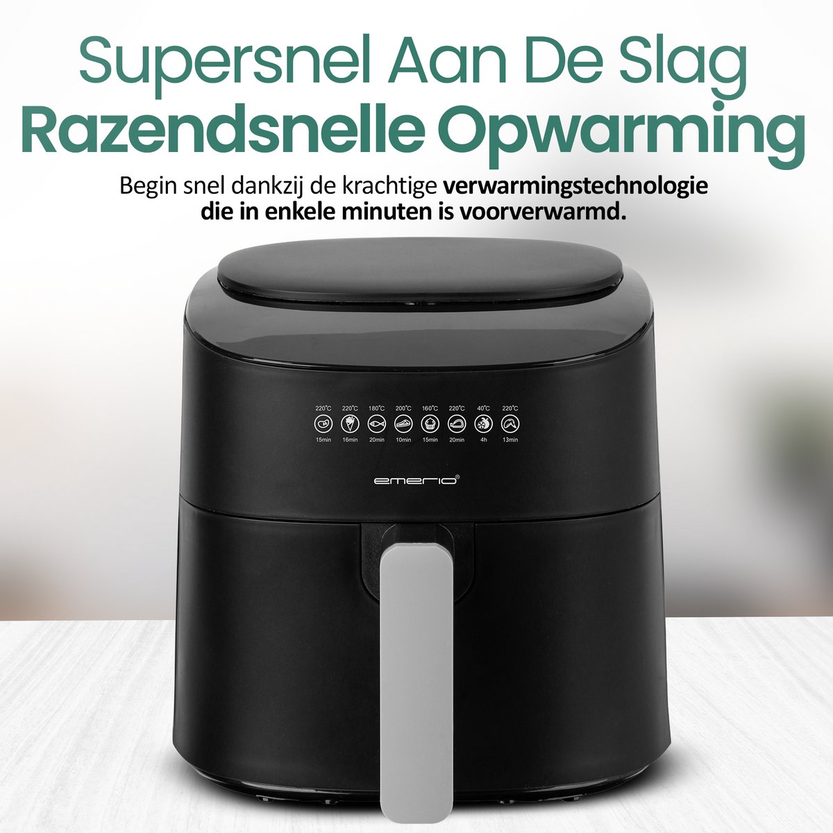 Emerio Airfryer XL 1300W met Dubbele Lade 4,5 Liter - afbeelding 2
