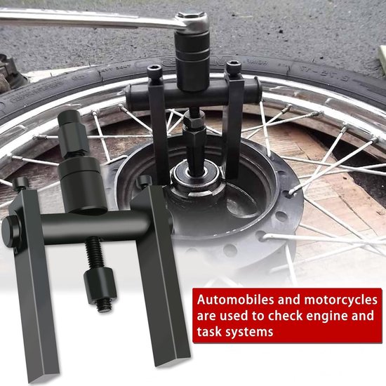 10 stuks motorlagertrekkerset - 8-25 mm motorfiets binnenlager demontage gereedschap - lagertrekker kit met doos en accessoires — afbeelding 4