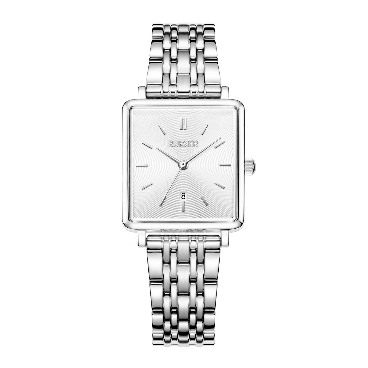 BURKER Daisy Horloge Dames - Vierkant - Zilver - Schakelband - 28mm