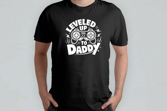 LEVELED UP TO DADDY - T Shirt - BestDad - DadLife - funny - Cute - SuperDad - DadJokes - BestePapa - PapaLeven - SuperPapa - PapaGrapjes