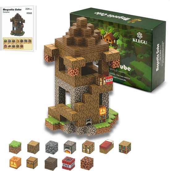 Magnetisch speelgoed – magnetisch bouwspeelgoed 224 stuks – magnetische bouwstenen - magnetische blokken – montessori speelgoed – magneten speelgoed - Uitkijktoren