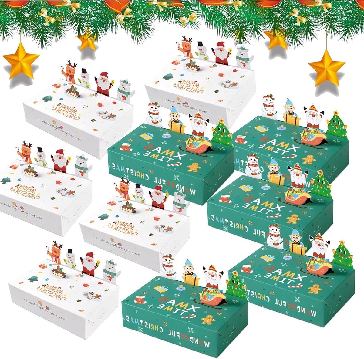 Allecto Premium - 20 stuks Geschenkdozen Kerst - Snoepdozen voor Kerstkoekjes en Snoepjes