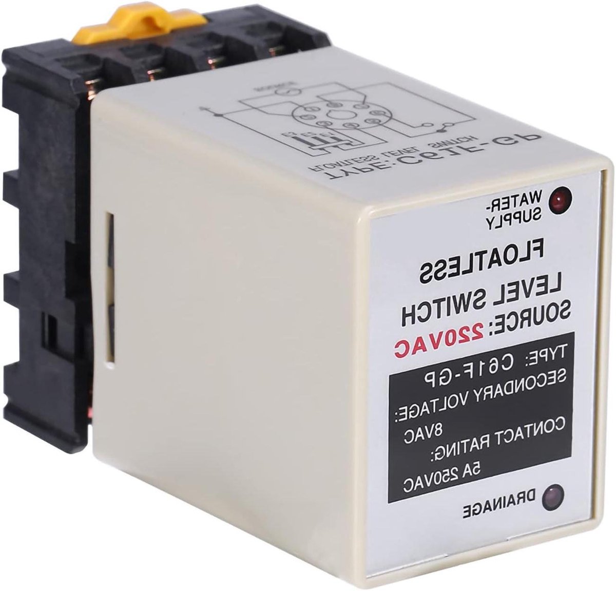 JGS Premium - Vloeistof Niveauschakelaar Controller AC220V met Basis, Geschikt voor Vloeistoffen, 50/60HZ