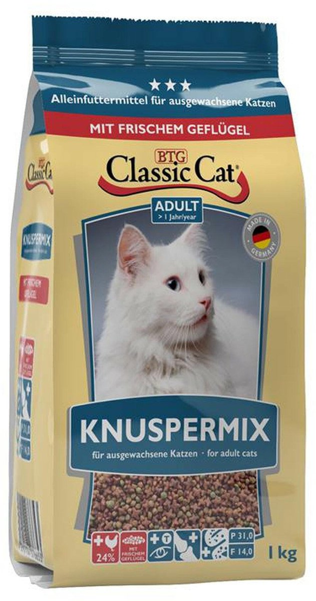 Classic Cat droogvoer 1kg - knapperige mix