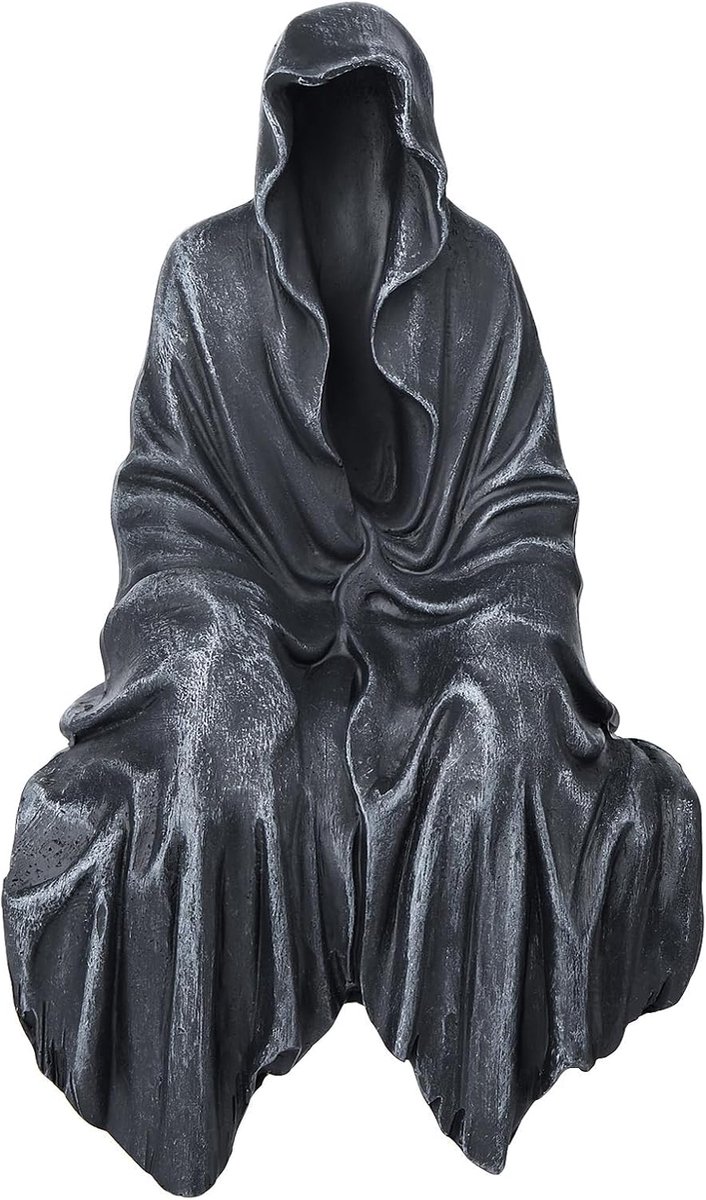 Halloween Sensenman Decoratie voor Buiten en Tuin - Mysterieuze Zwarte Kleding Standbeeld 