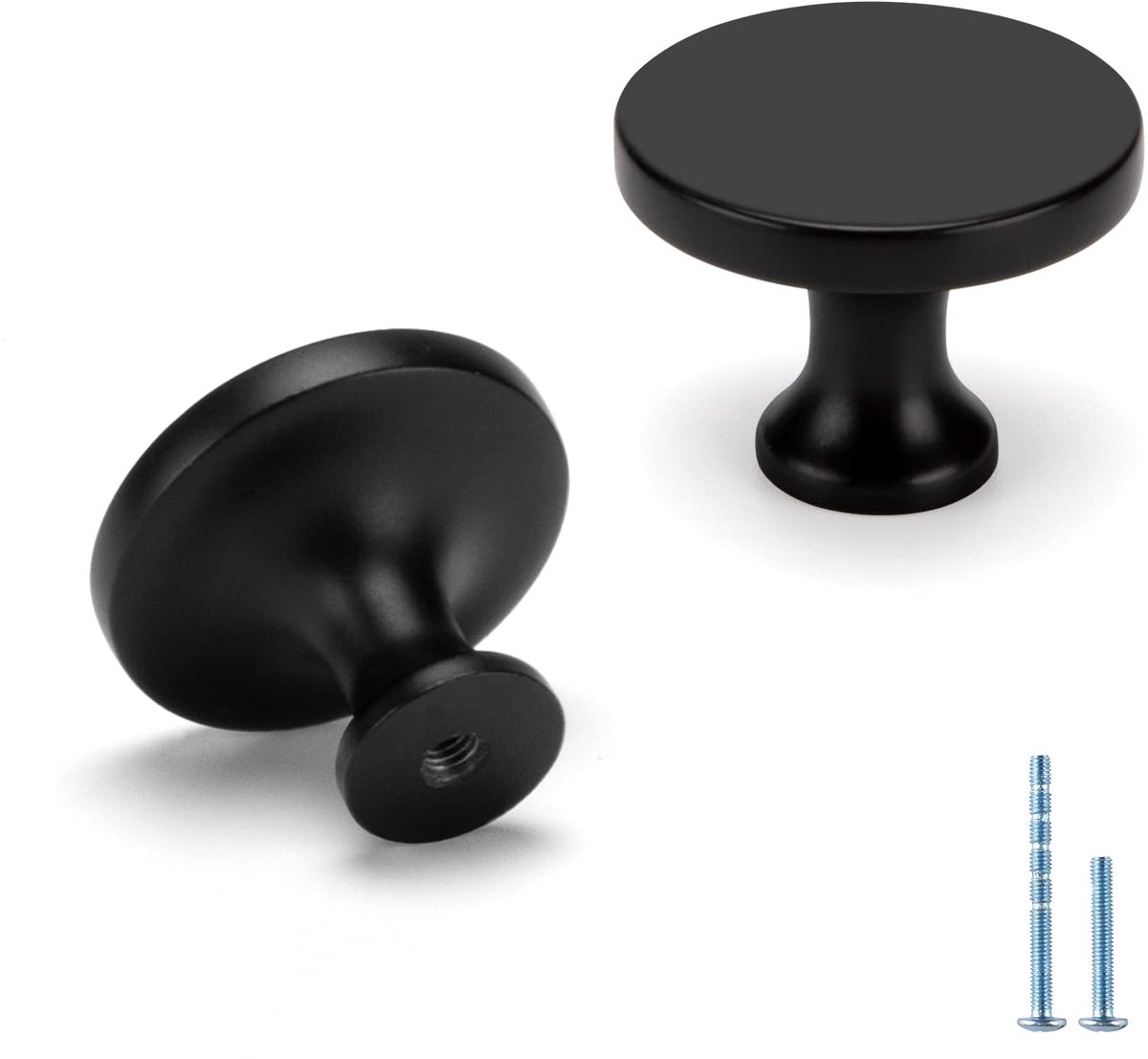 Ibenzoa® Set van 20 stijlvolle zwarte meubelknoppen voor keukens en kasten, ronde ladeknop voor veelzijdig gebruik
