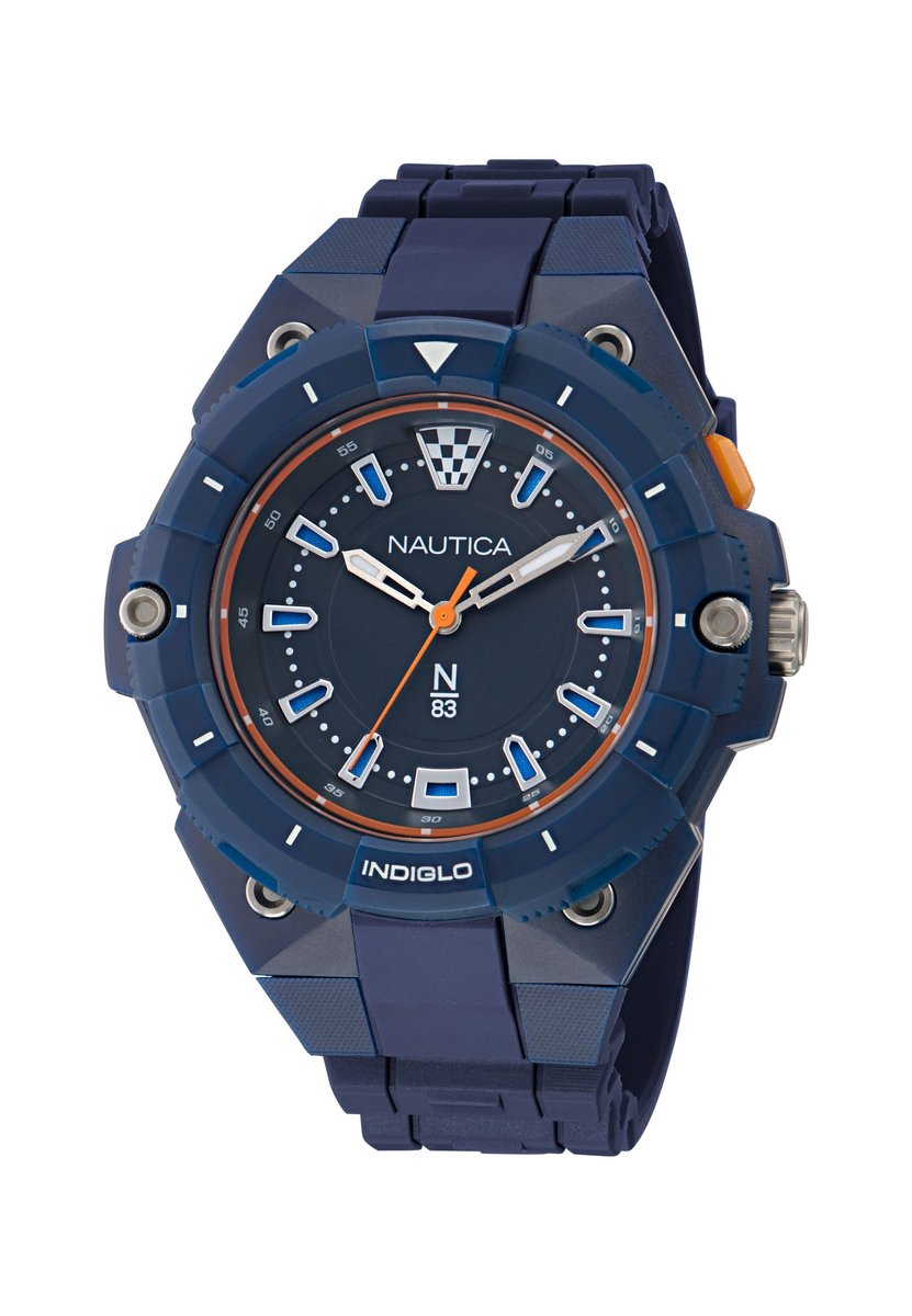 Nautica Coronado Bay Quartz Analoog Horloge Blauw Kast: 100% Kunststof. Armband: 100% Hars 47 NAPCNS502