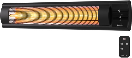 Auronic Terrasverwarmer - XL - Infrarood Verwarming - Elektrisch - 25m2 - 3000W - Afstandsbediening - 9 Standen - Zwart