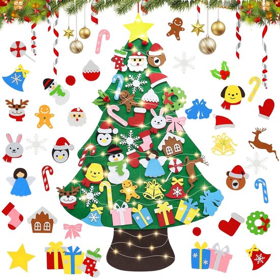 Foto: Allecto premium vilten kerstboom voor kinderen met doe het zelf pakket