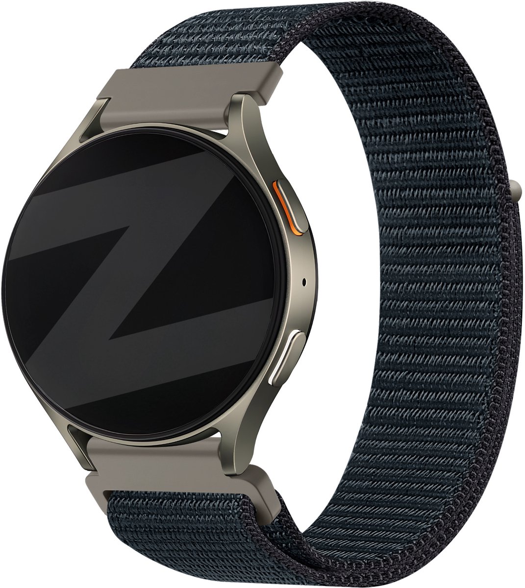 Bandz nylon band 'easy fit' 22mm - geschikt voor Polar Vantage M / V3 / Grit X - Amazfit GTR 2/3/4 - Xiaomi Watch S1 / S3 / S4 / Mi Watch / Watch 2 (Pro) - Huawei Watch GT 1/2/3/4/5 - 46mm - OnePlus Watch 1/2/3 (grijsblauw)