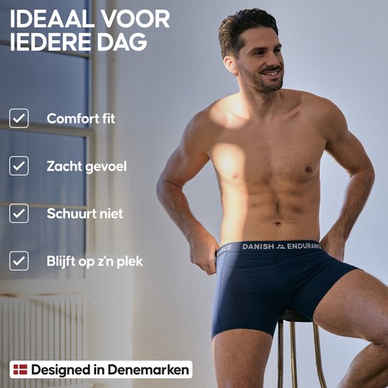 DANISH ENDURANCE Boxers en coton - Sous-vêtements pour hommes - Pack de 6 - Taille 3XL