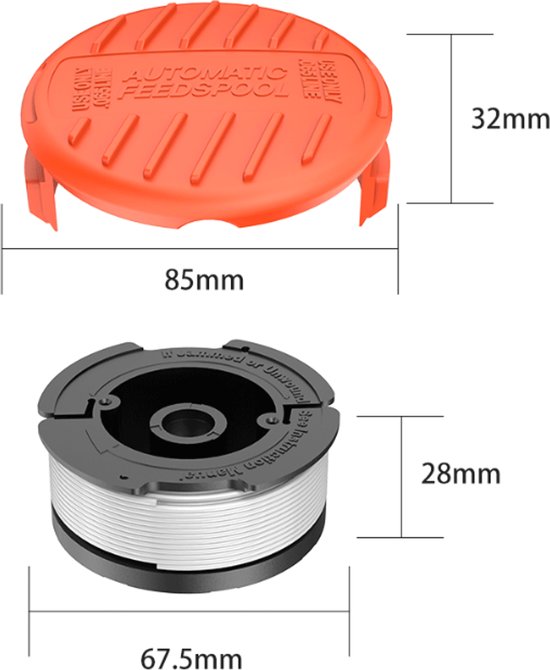 Maaidraad- maaidraad makita- 6 Stuks - trimmerdraad - Duurzame vervangende spoelen-Verhoogt de snijsnelhei-1,65 mm diameter-Spoelen - Vervangende spoelen -geschiktGeschikt Voor Black & Decker-30ft van Merkloos	 — afbeelding 4