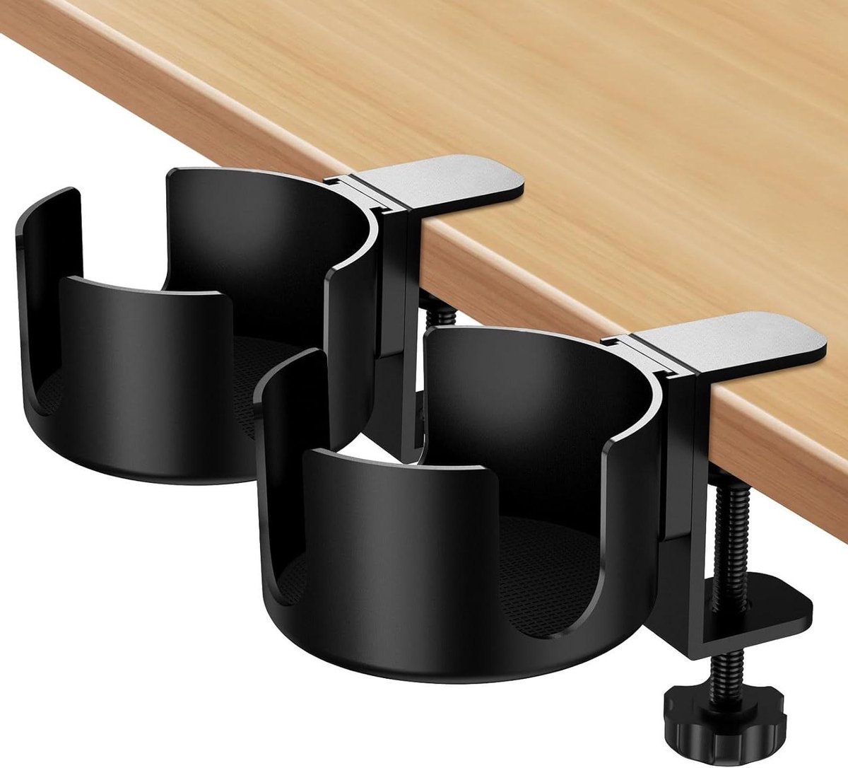 Allecto Plus - Bureau-bekerhouder 2 stuks voor op bureau of tafel - Anti-morsen - Bekerhouder voor bureau, flessenhouder - Geschikt voor bed, kantoor, keuken en eettafels
