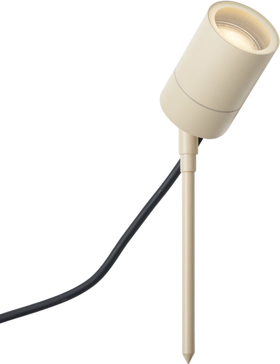 QAZQA solo - Moderne Priklamp | Prikspot buitenlamp - 1 lichts - Ø 6 cm - Crème - Buitenverlichting