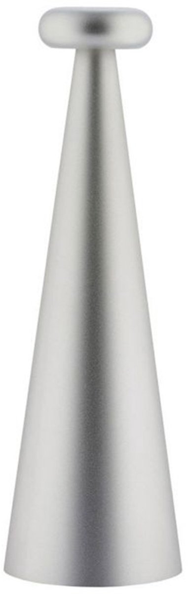 Alessi-Bedin- tafellampje-oplaadbaar- zilvergrijs