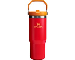 Stanley Flip Straw Tumbler 1.0 Waterfles Met Rietje 0.89L - Houdt 12+ Uur Koud - Roestvrijstalen Drinkfles - BPA-Vrij - Thermosfles gemakkelijk mee te nemen - Vaatwasserbestendig - Chili