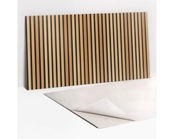 Tulup PVC Wandpaneel - Houten Planken Lamellen Zelfklevende Wandbekleding - 100 x 50 cm - Bruin PVC Wandpaneel - 1 stuk - Boheems Wandbekleding - Wandbekleding Vinyl - Plaktegels Keuken en Badkamer