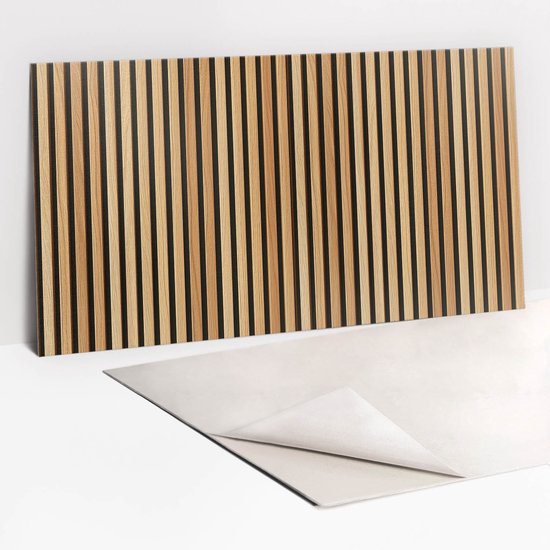 Panneau mural en PVC Tulup - Revêtement mural Stores en Planches de bois - 100 x 50 cm - Panneau mural en PVC marron - 1 pièce - Revêtement mural bohème - Revêtement mural en Vinyl - Carrelage adhésif Cuisine et salle de bain