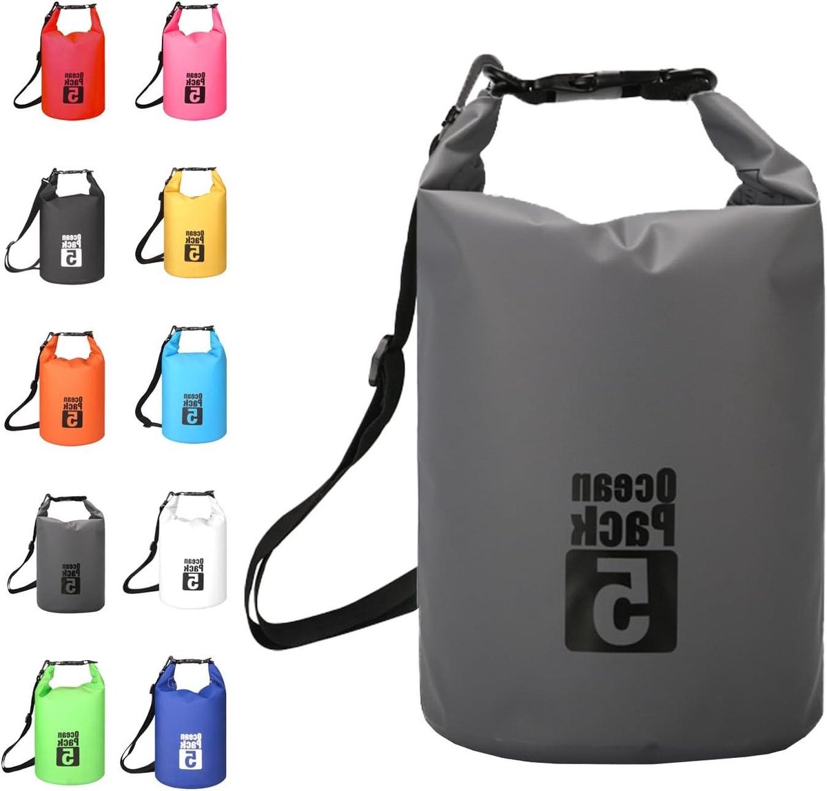 New Dry Bag Waterdichte tas 5L Grijs - Verstelbare schouderriem