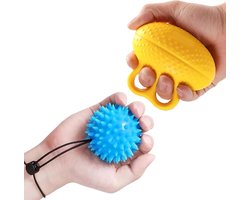 2-Pack Handtrainerbal voor Handtherapie, Versterking en Stressverlichting met Kneedbal - Vingertraining - Antistressbal - Massagebal - Versterking Hand - Behandeling van Stress en Angst
