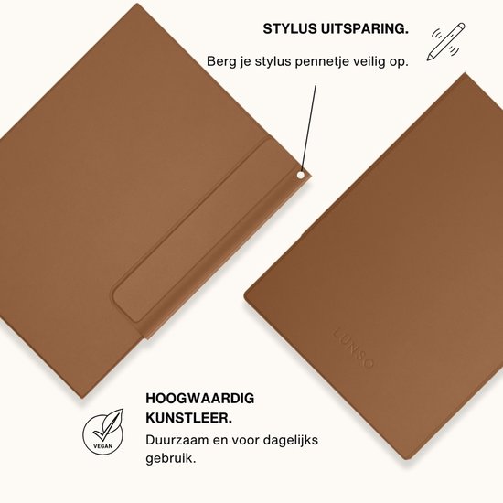 Lunso ReMarkable 2 Slim magnetisch cover PU leer hoes - Bruin van Lunso — afbeelding 2